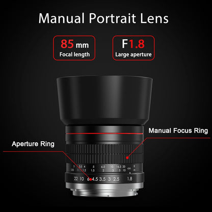 BENOISON 85mm f/1.8 Manual Focus Telephoto Portrait Lens for Canon EF