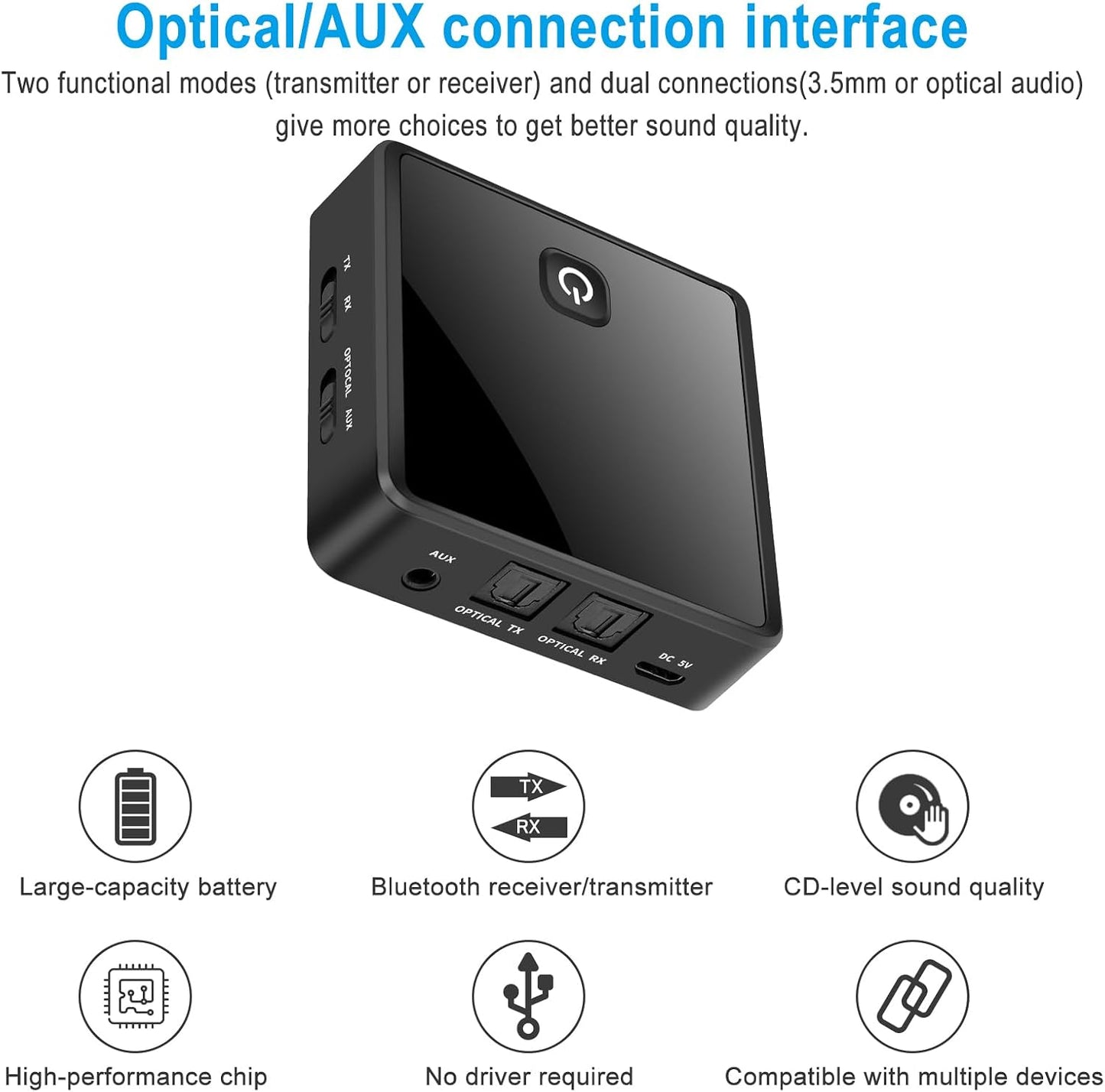 SZMDLX ZF-380 Bluetooth 5.0 Transmitter Receiver Audio Adapter