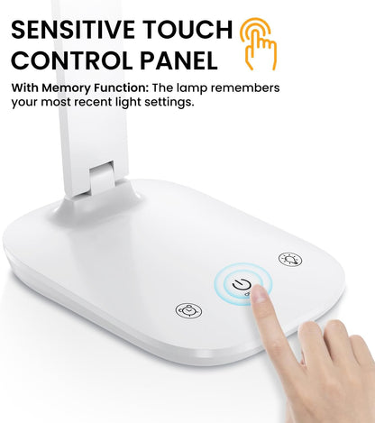 BSRANE ADL-001 LED Desk Lamp Eye-Caring 700 Lumen 5 Colour Modes USB Charging Port White