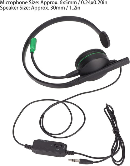 Adjustable Single-Ear Gaming Headset with Noise-Canceling Mic for PC