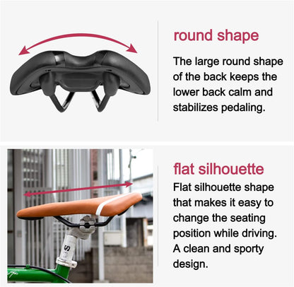 GORIX Bike Saddle Comfortable Cushion with Rail for Mountain and Road Bicycles