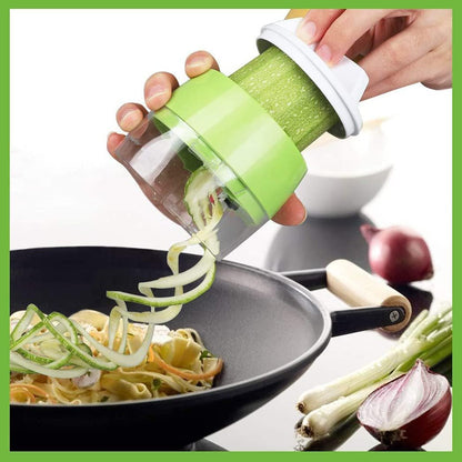 Womdee SLC-292 5-in-1 Handheld Spiralizer Vegetable Slicer Green