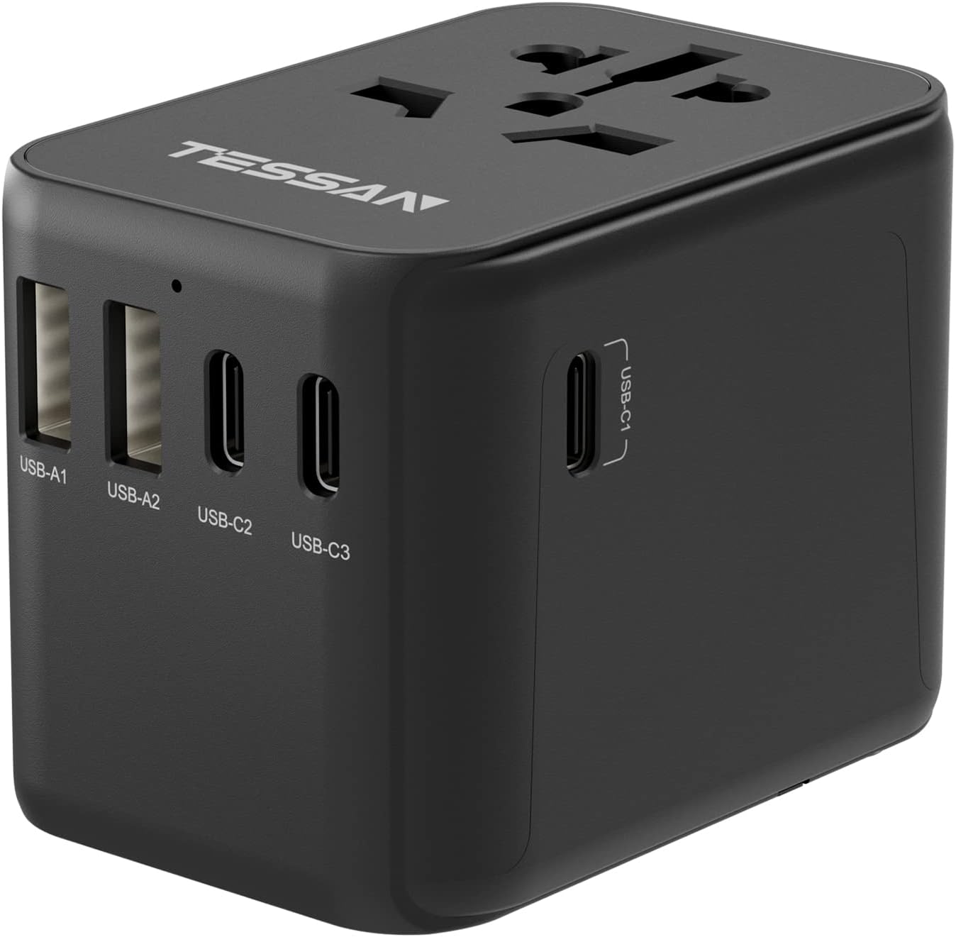 TESSAN Universal Travel Adapter with Dual USB and USB‑C Ports