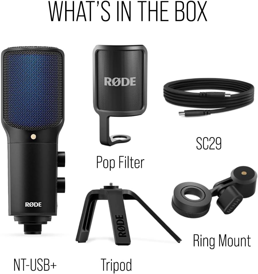 RØDE NT-USB+ USB Condenser Microphone – Studio‑Quality Podcast & Streaming