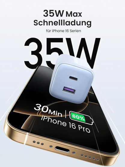 UGREEN Nexode 35W 2-Port USB-C Fast Charger - Blue - Gomix Brands Outlet