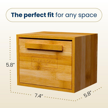 Luxe Bamboo Drawer Box with 50 XL Disposable Facial Towels