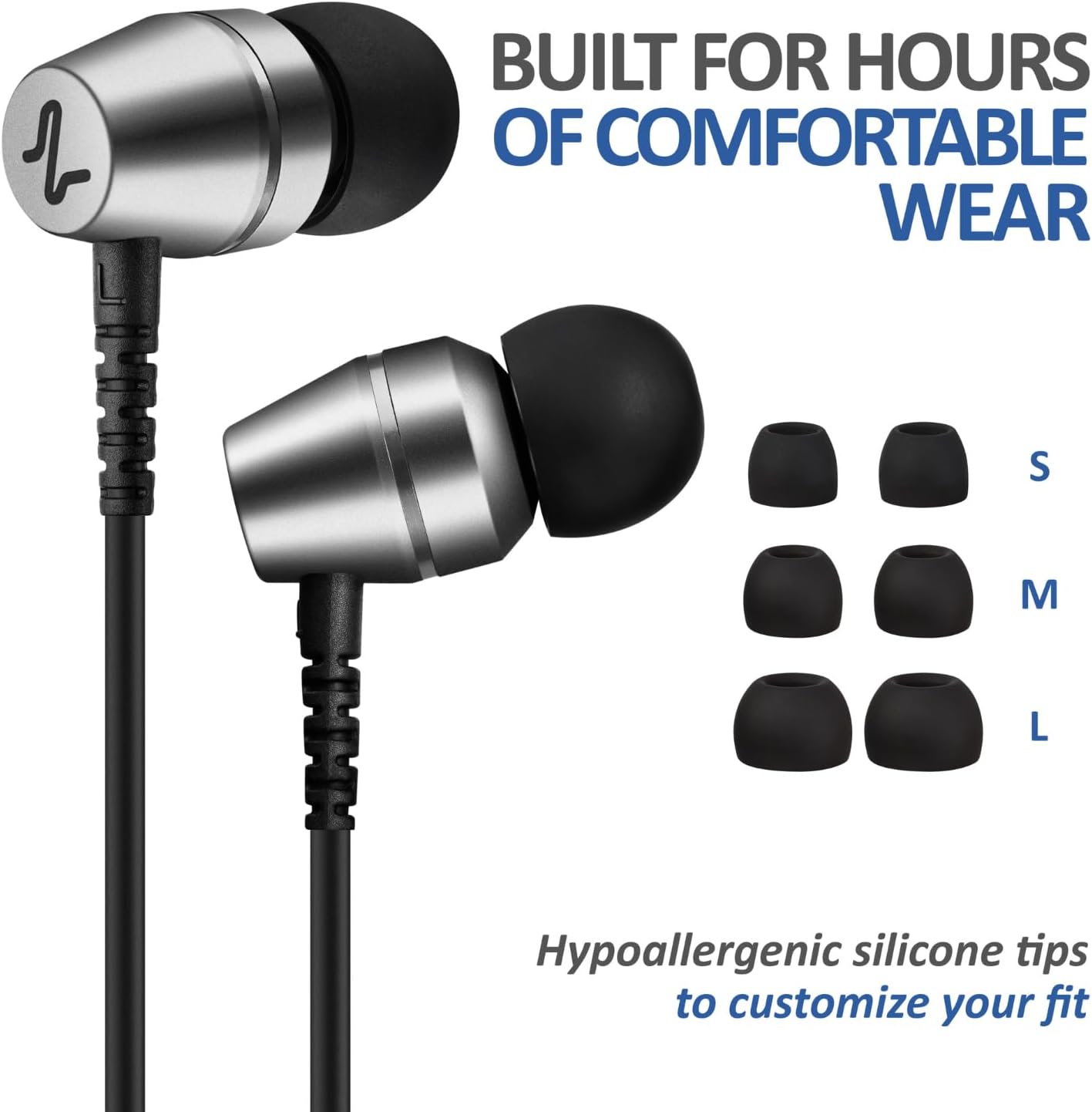 LUDOS OMNITONE Wired Earbuds in-Ear Headphones with Microphone 3.5mm Jack