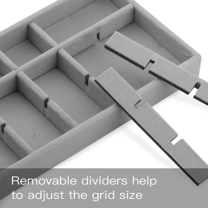 Velvet 4-Pack Stackable Jewelry Organizer Trays for Drawer