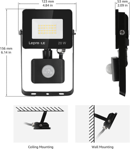 Lepro Security Lights Outdoor Motion Sensor PIR Light 2000lm