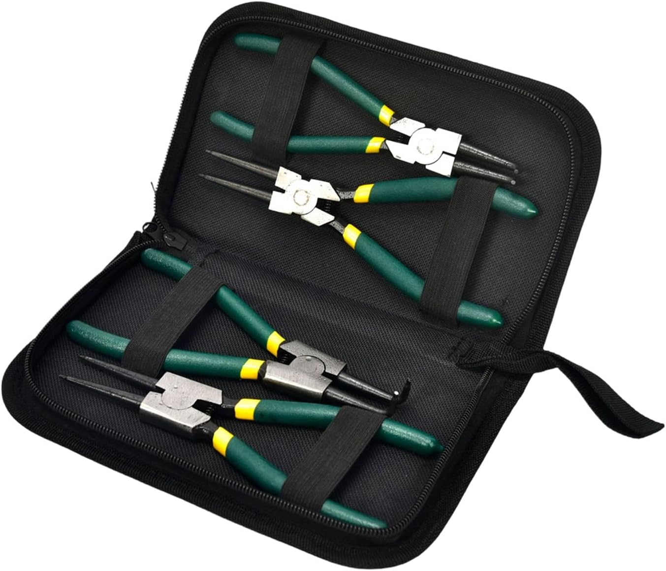 Dual‑Purpose Lock Ring Pliers 17.8 cm Carbon Steel with Non‑Slip Grip