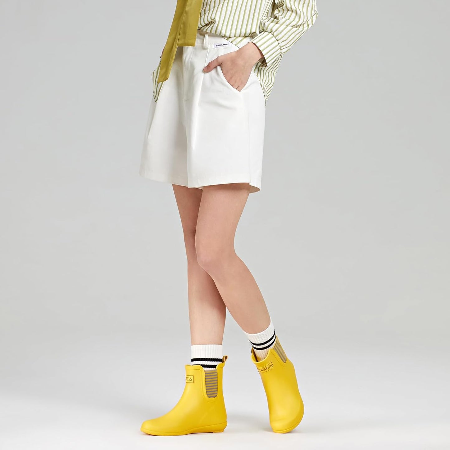 HISEA Women's Waterproof Ankle Rain Boots with Anti‑Slipping Sole