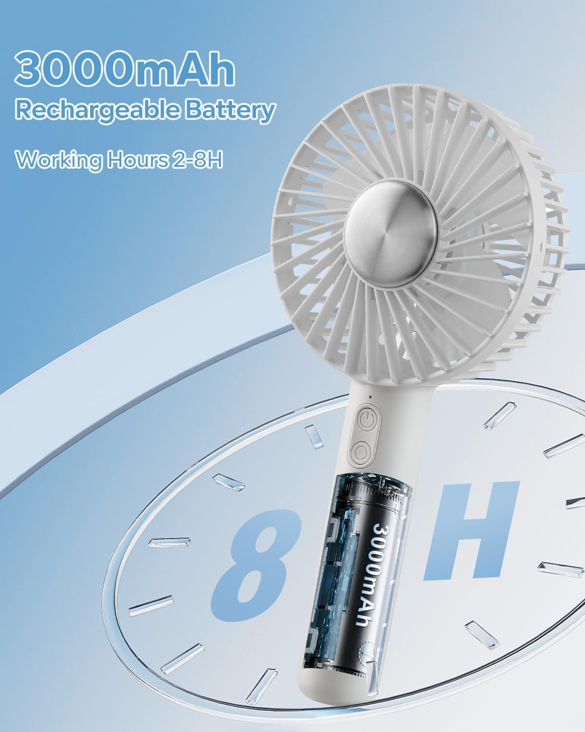 Portable Handheld Cooling Fan with Ice Ball: Instant Refreshment for On-the-Go
