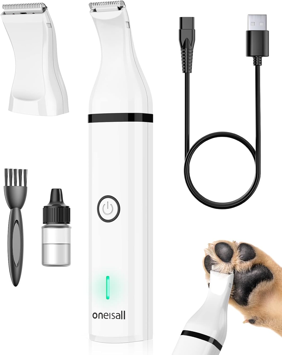 Ultra-Quiet Pet Paw Trimmer with Two Blades for Dogs and Cats