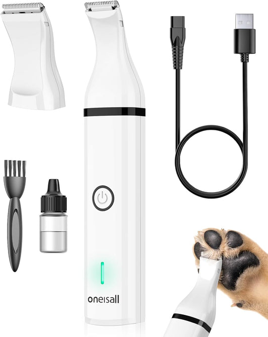 Ultra-Quiet Pet Paw Trimmer with Two Blades for Dogs and Cats