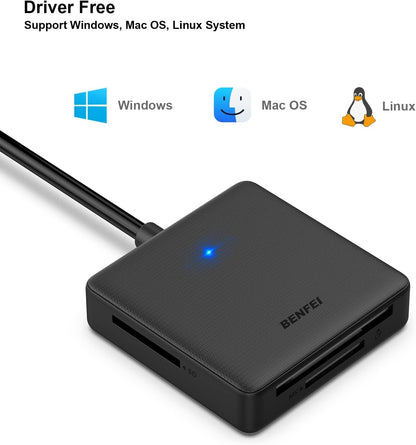 BENFEI 4-in-1 USB-C/USB 3.0 Memory Card Reader