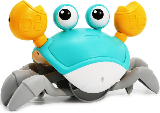 Interactive Green Crawling Crab Toy with Music and Mute Button