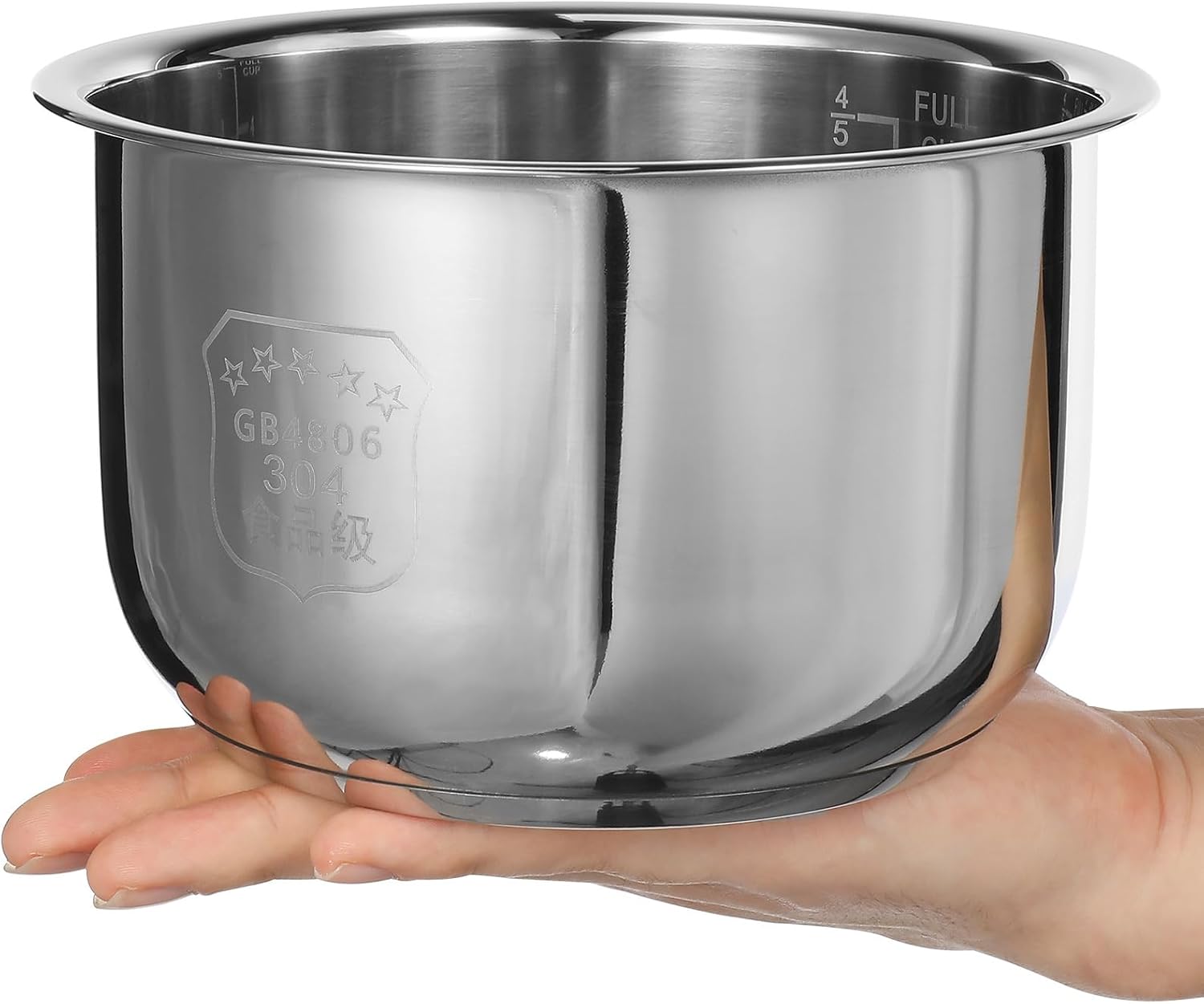 KICHOUSE Stainless Steel Rice Cooker Inner Pot, 2L Capacity, Silver