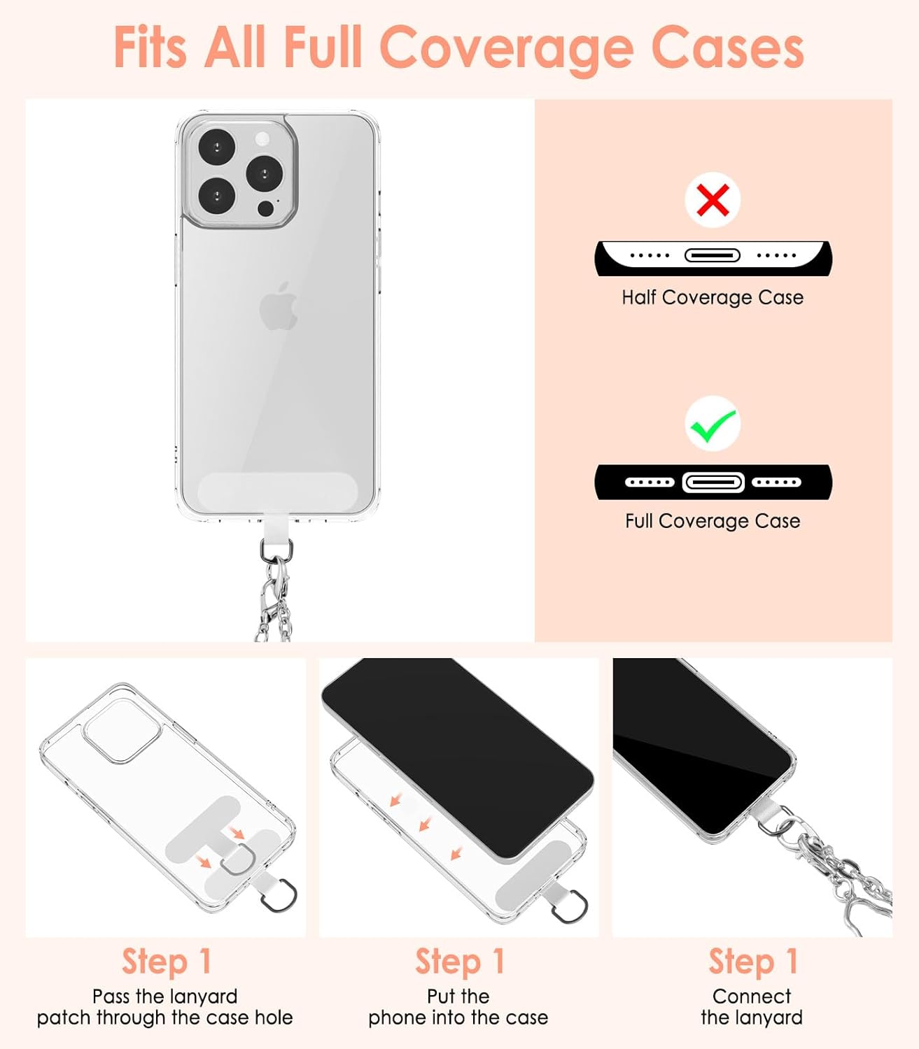Universal Phone Lanyard with Adjustable Strap and Wristband for All Smartphones