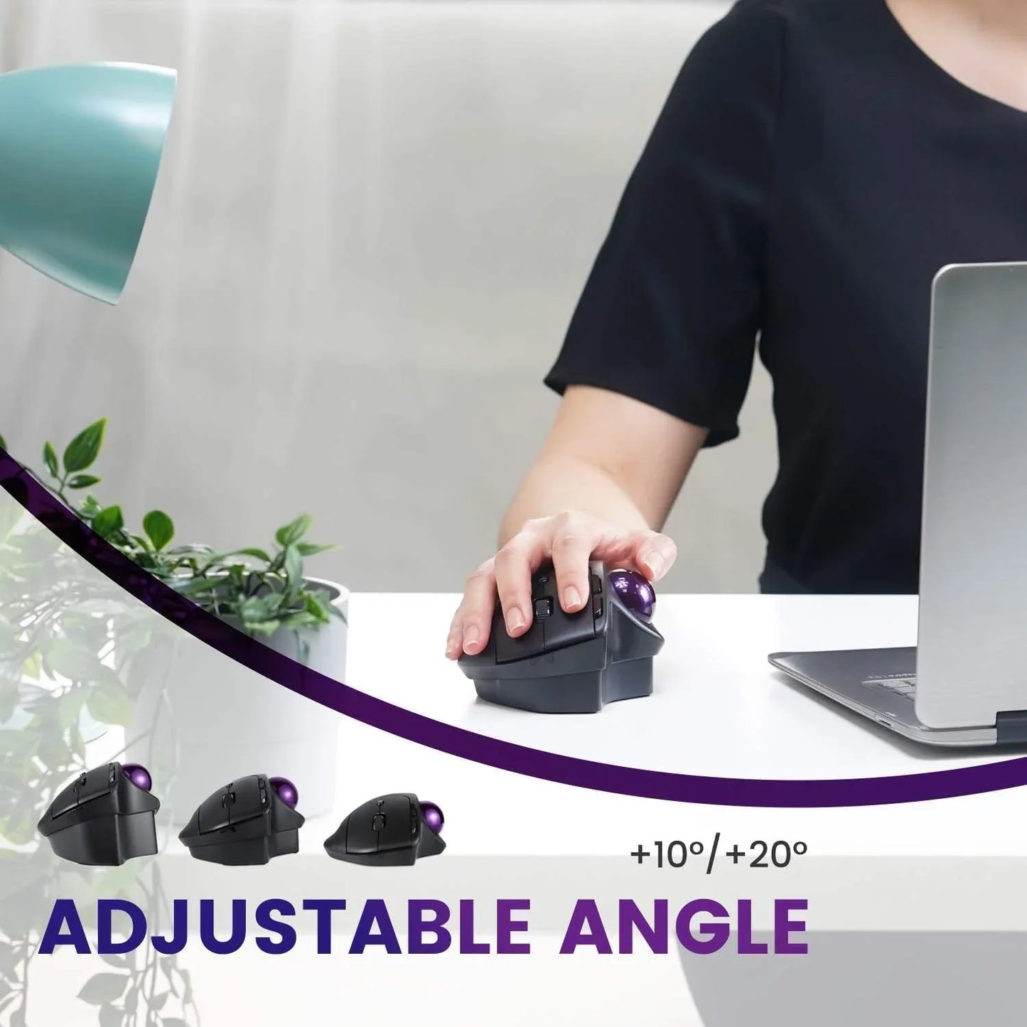 Perixx PERIMICE-720 Wireless Ergonomic Trackball Mouse with Adjustable Angle - Gomix Brands Outlet