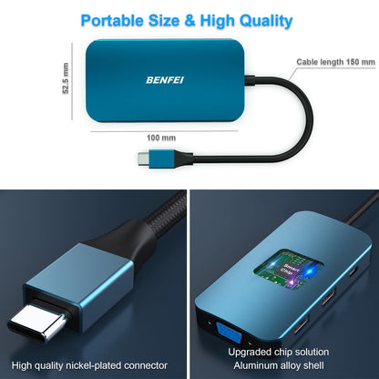 BENFEI 000335blue-N 8-in-1 USB C MST Hub