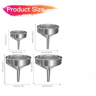 Stainless Steel Funnel Set