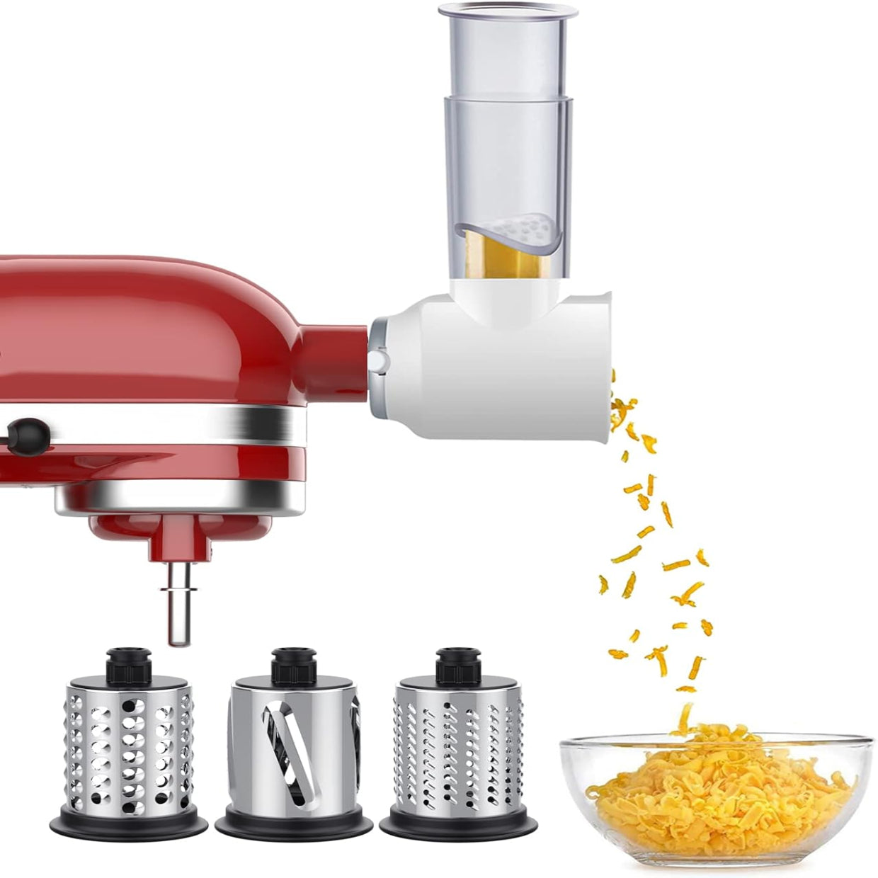 GVODE Shredder Attachment for KitchenAid Stand Mixer, Steel Blade, White
