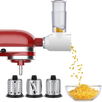 GVODE Shredder Attachment for KitchenAid Stand Mixer, Steel Blade, White