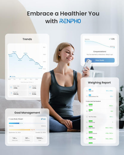 RENPHO 400lb Smart Body Composition Scale with Bluetooth Sync