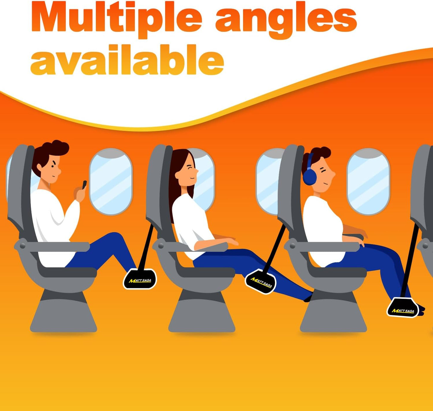 Adjustable Airplane Foot Rest Memory Foam Travel Hammock