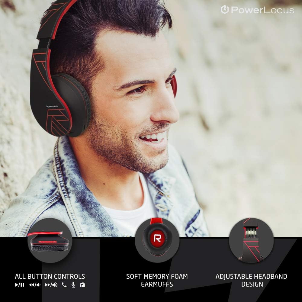 PowerLocus P2 Over-Ear Bluetooth Headphones