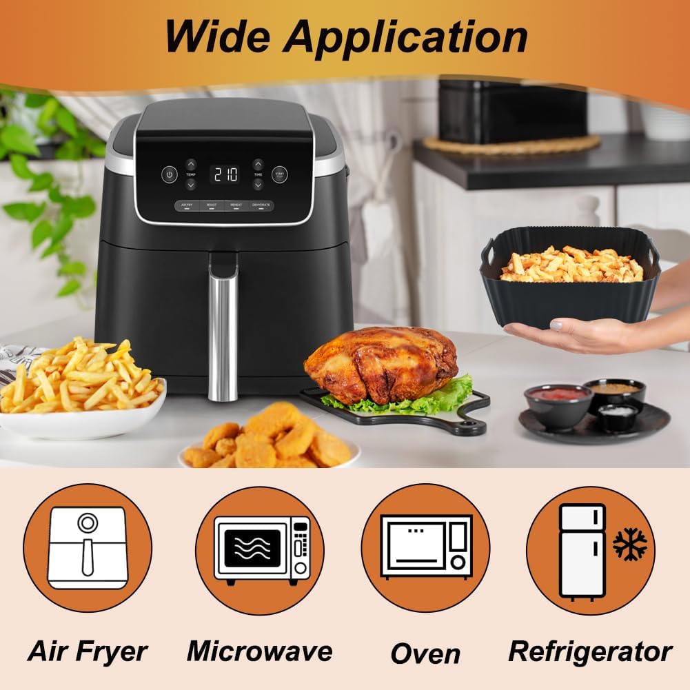 BYKITCHEN Airfryer Silicone Mould 4.7L Black