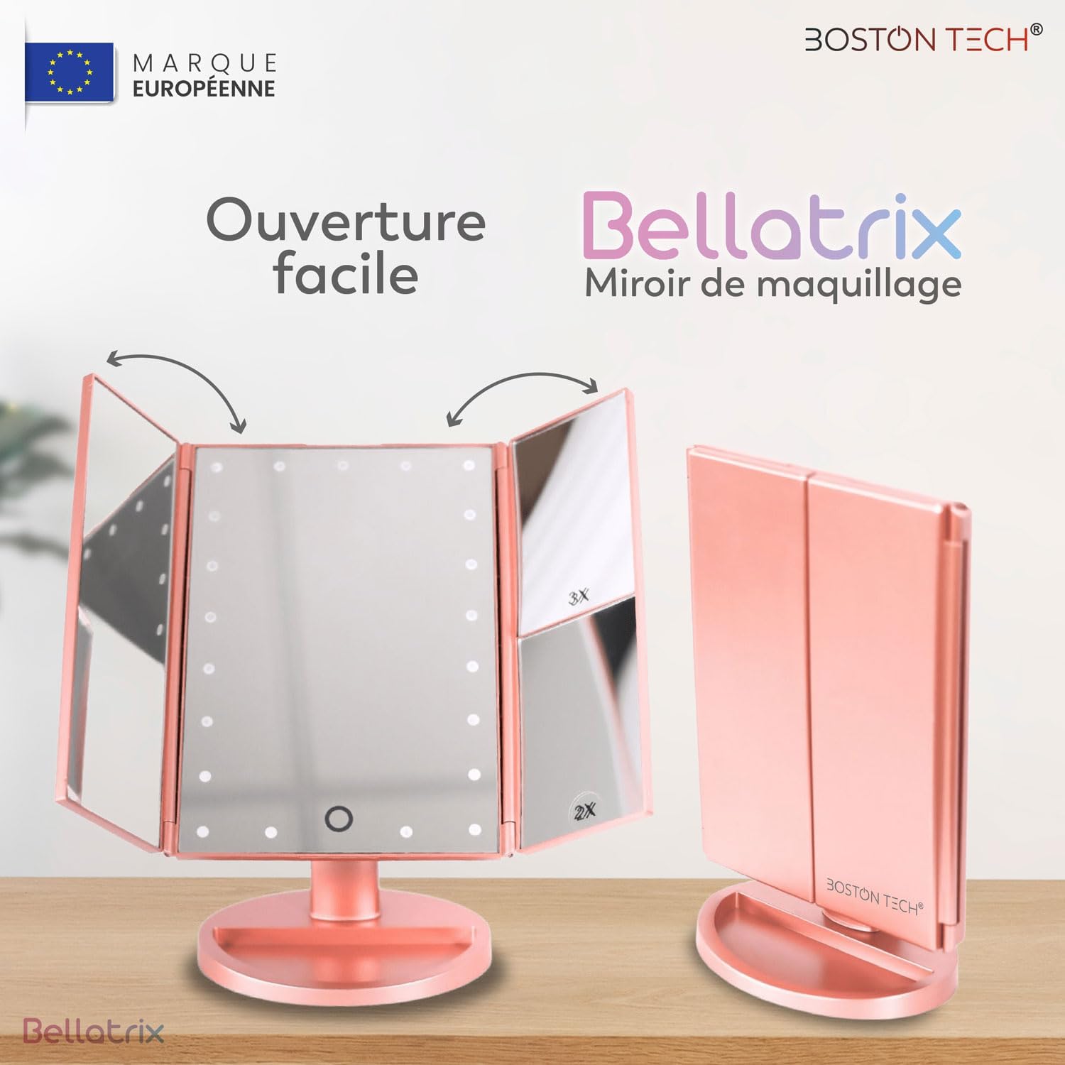 Boston Tech Bellatrix LED Makeup Mirror with 4x Magnification