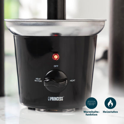 Princess 3‑Tier Stainless Steel Chocolate Fountain with Warm‑Keep, 0.4L