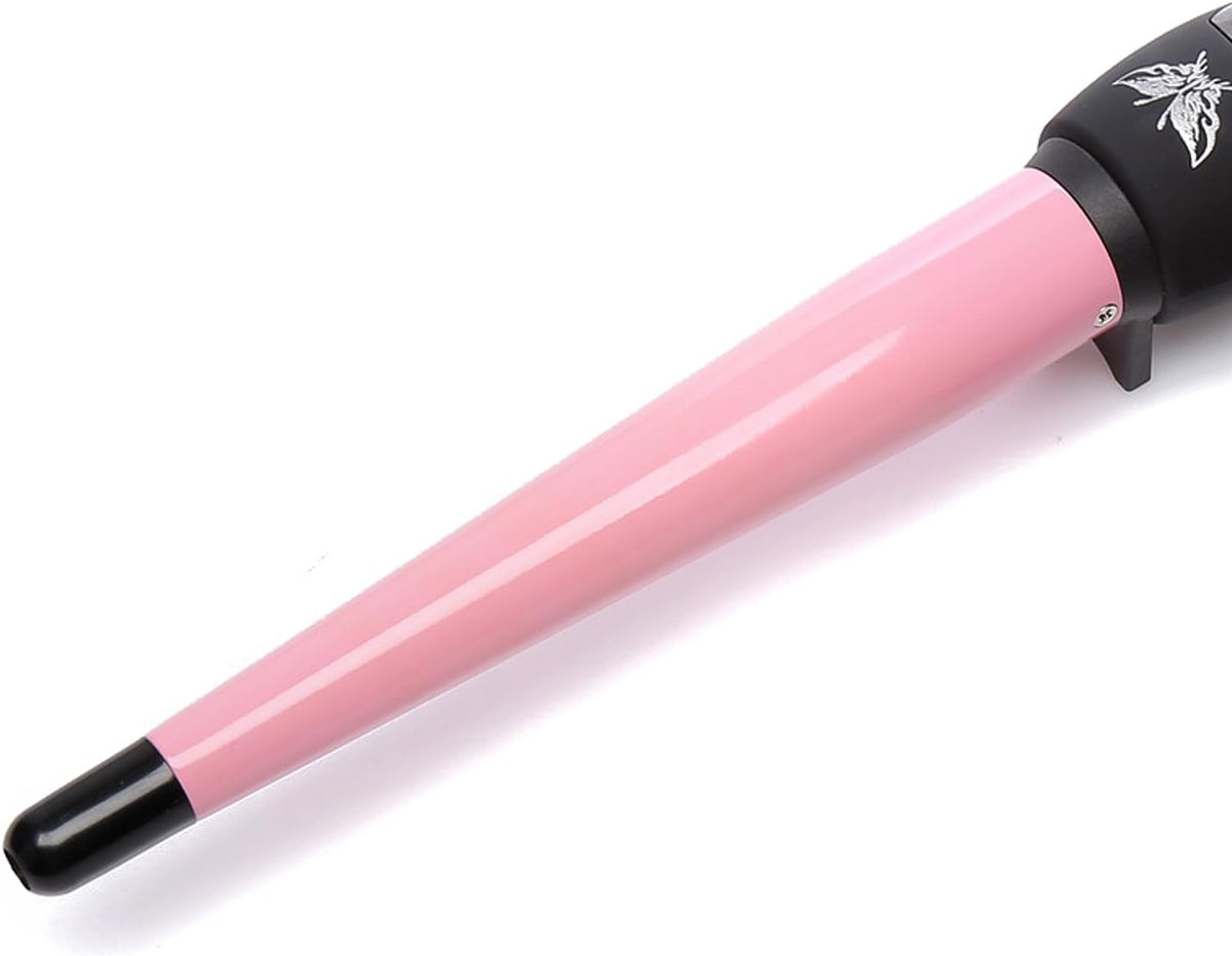 JianRongMei Professional Ceramic Tourmaline Hair Curling Wand Pink