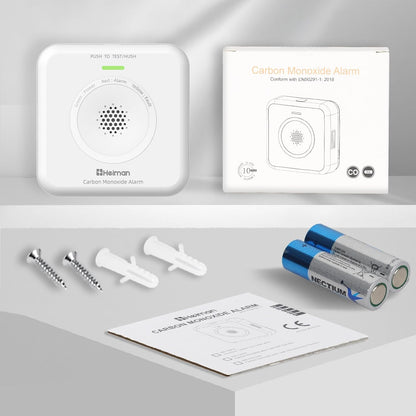 HEIMAN WS-725ES Wi-Fi Carbon Monoxide Detector 10-Year Service Life EN50291 Smart CO Alarm with Tuya & SmartLife App Portable
