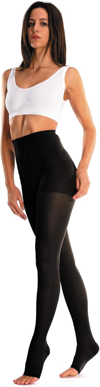 Scudotex K2 Microfibre Compression Panty Open Toe Black Size 4