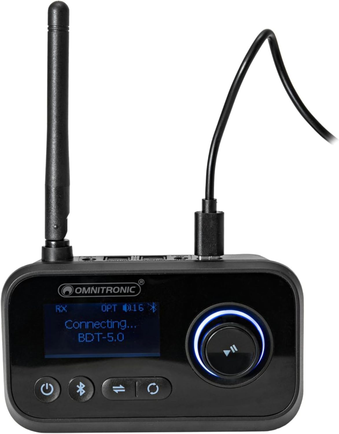 Omnitronic BDT-5.2PRO Aptx HD Bluetooth Transceiver 3-in-1 Audio Adapter