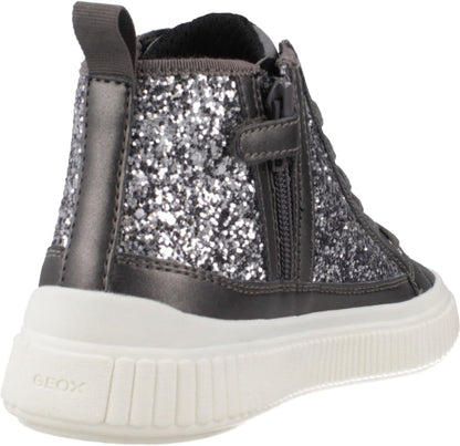 Geox Laquinny Girls Breathable Black Basketball Trainer Size 35 EU