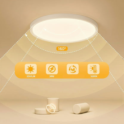 OTREN LED Ceiling Light Flat Round 3000 K Bathroom Kitchen Living Room Hallway 30 cm 36 W