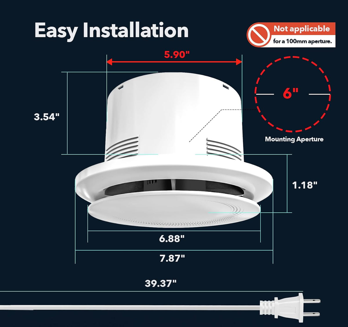SLUELI 206cA Exhaust Fan 150mm 8W White
