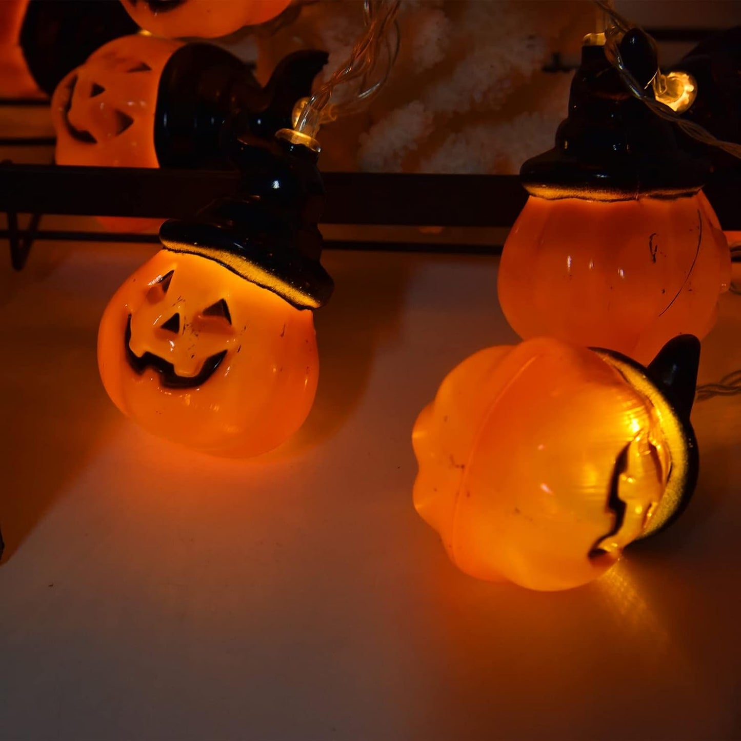 Cute Pumpkin Lantern String Lights 20 LEDs Dual Mode
