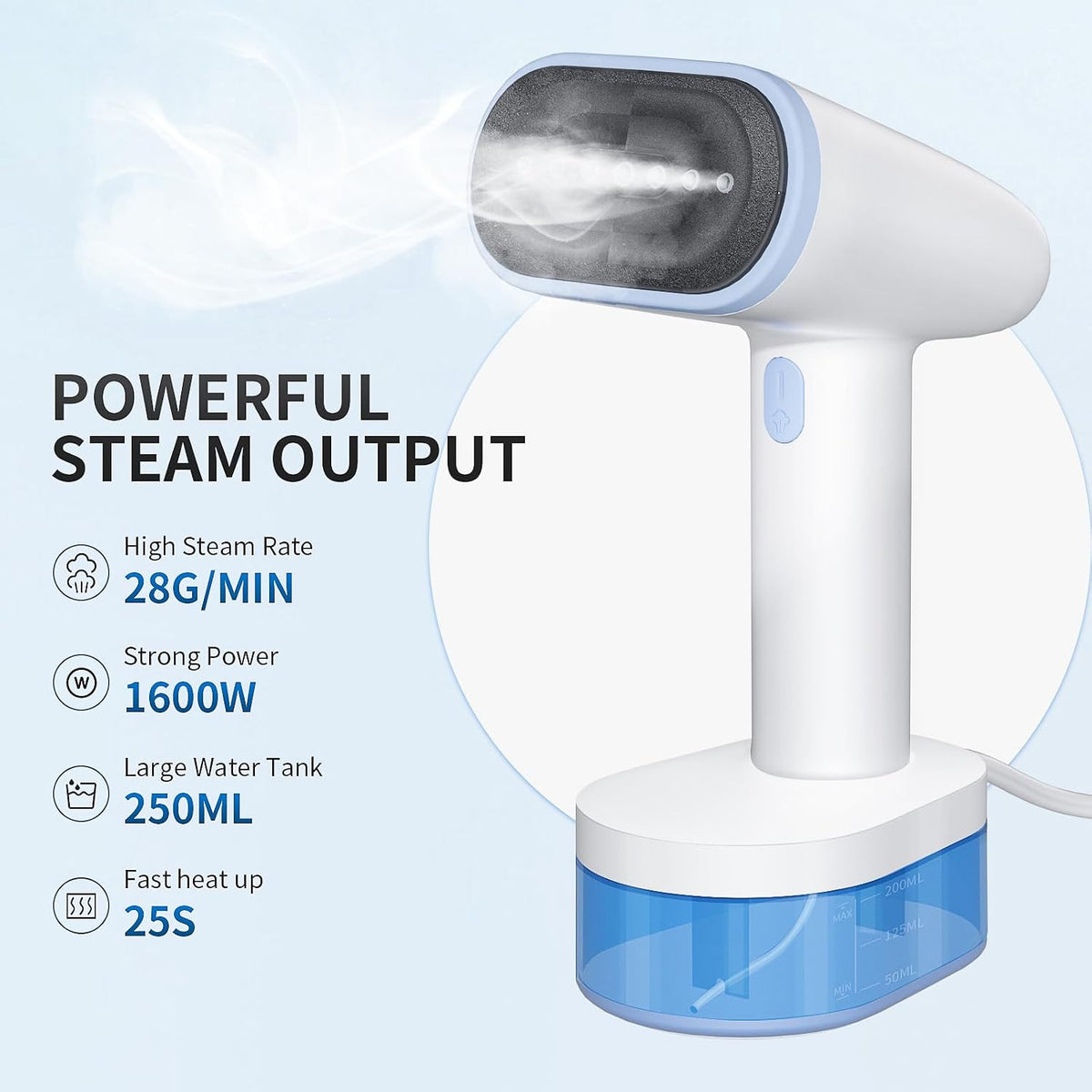 YASHE E10PRO Handheld Clothes Steamer Blue 1600W