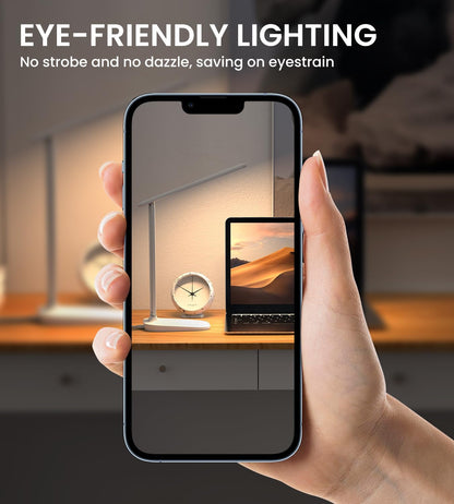 BSRANE ADL-001 LED Desk Lamp Eye-Caring 700 Lumen 5 Colour Modes USB Charging Port White