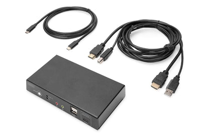 Digitus 2-Port USB-C KVM Switch with 4K30Hz HDMI and Network