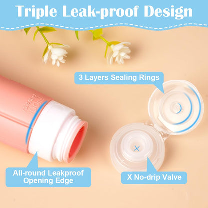 OSDUE Silicone Travel Bottles 4-Pack 100ml Leak-Proof Refillable