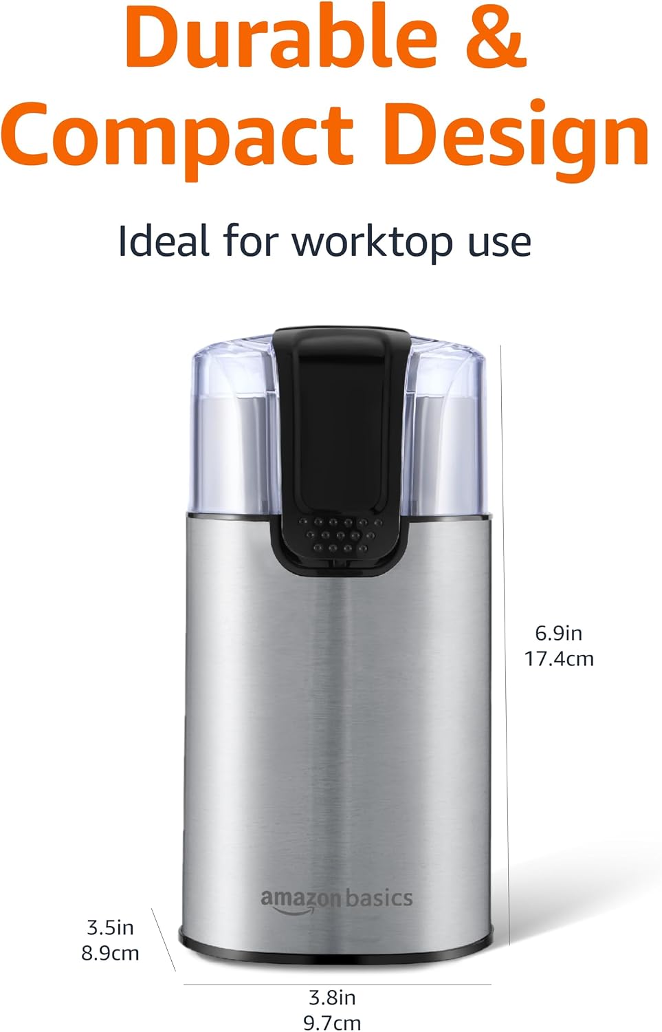 Amazon Basics Electric Coffee Grinder 30 g Capacity Stainless Steel CG9402-CE