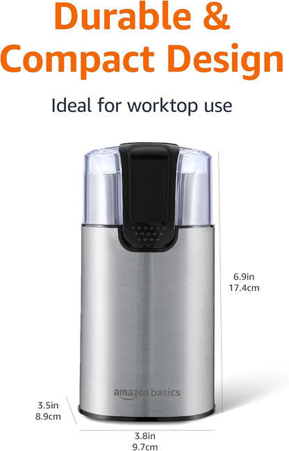 Amazon Basics Electric Coffee Grinder 30 g Capacity Stainless Steel CG9402-CE