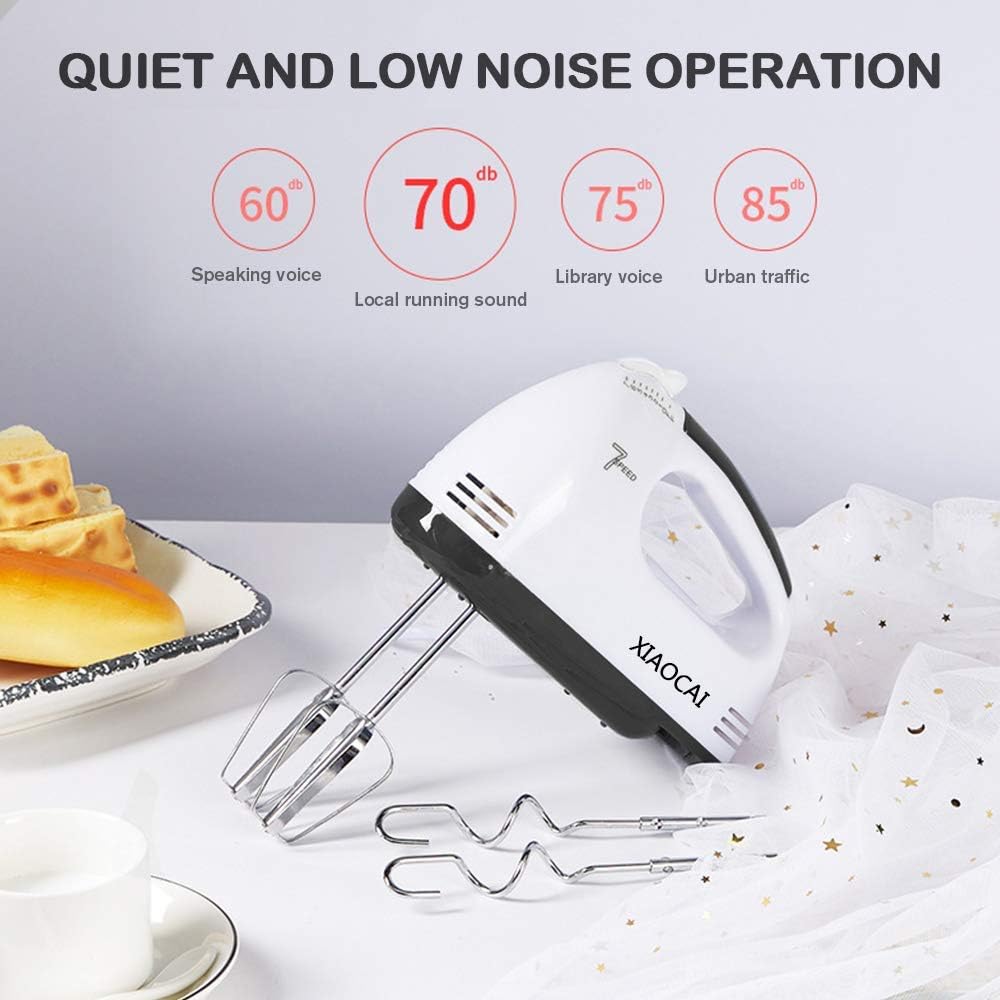 Leaflai 7-Speed 180W Stainless Steel Hand Mixer – Lightweight Dishwasher Safe