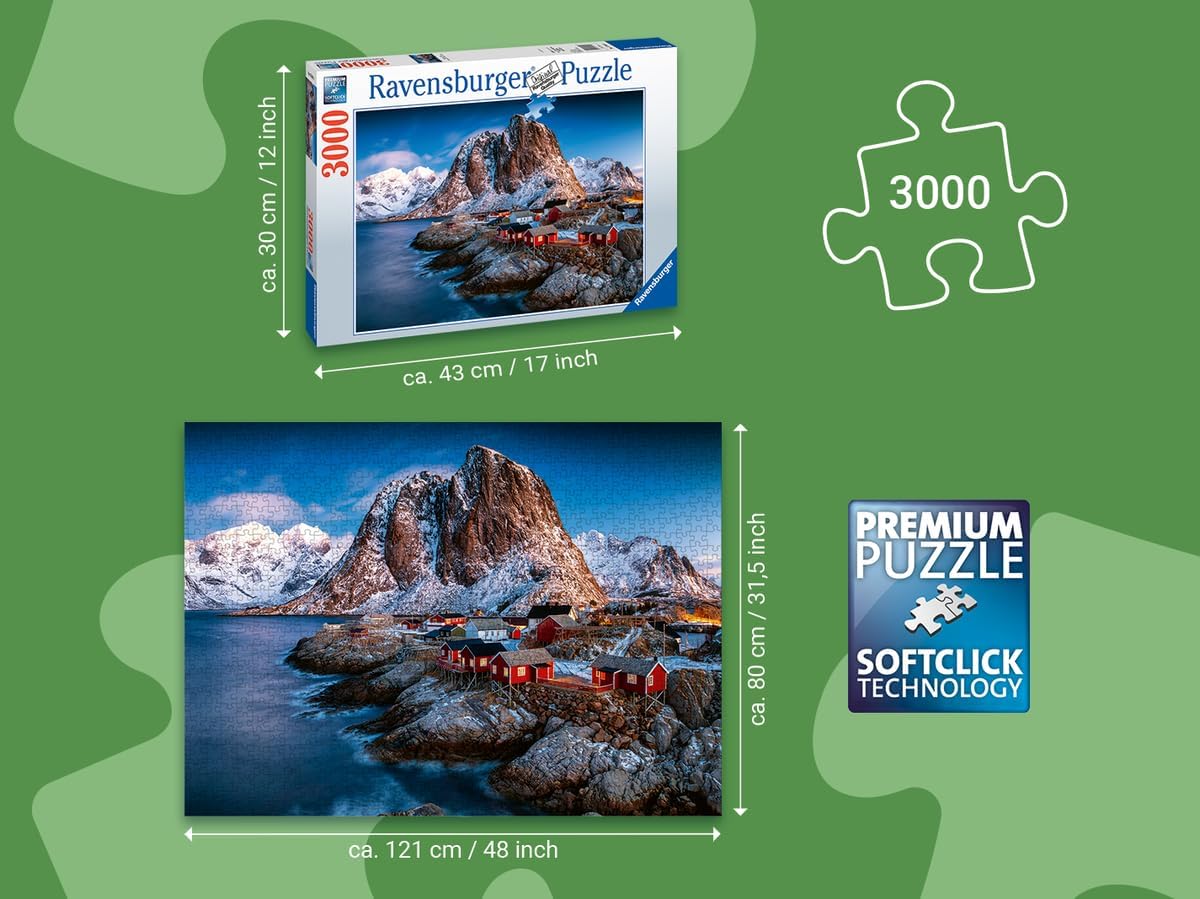 Ravensburger 3000-Piece Hamnoy Lofoten Norway Landscape Premium Puzzle