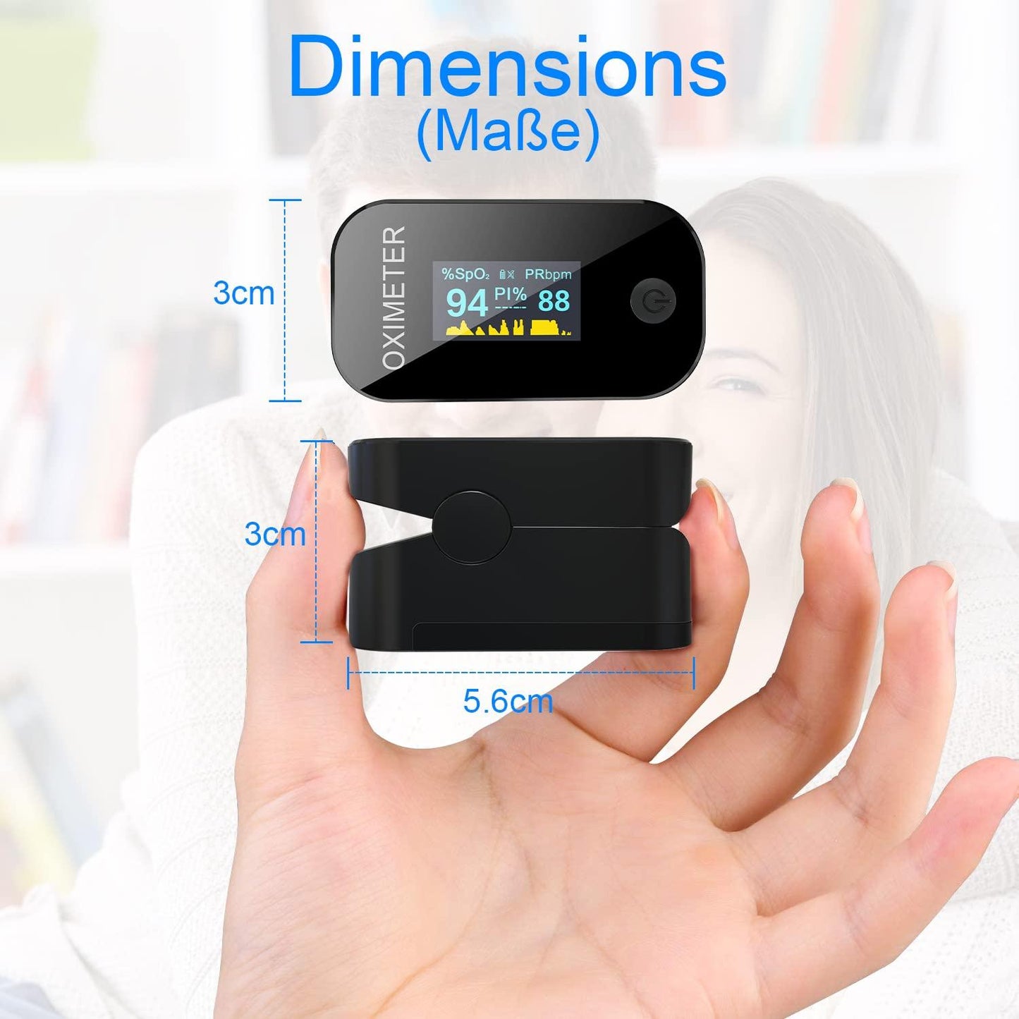 Mommed Pulse Oximeter Blood Oxygen Saturation Monitor with OLED Display
